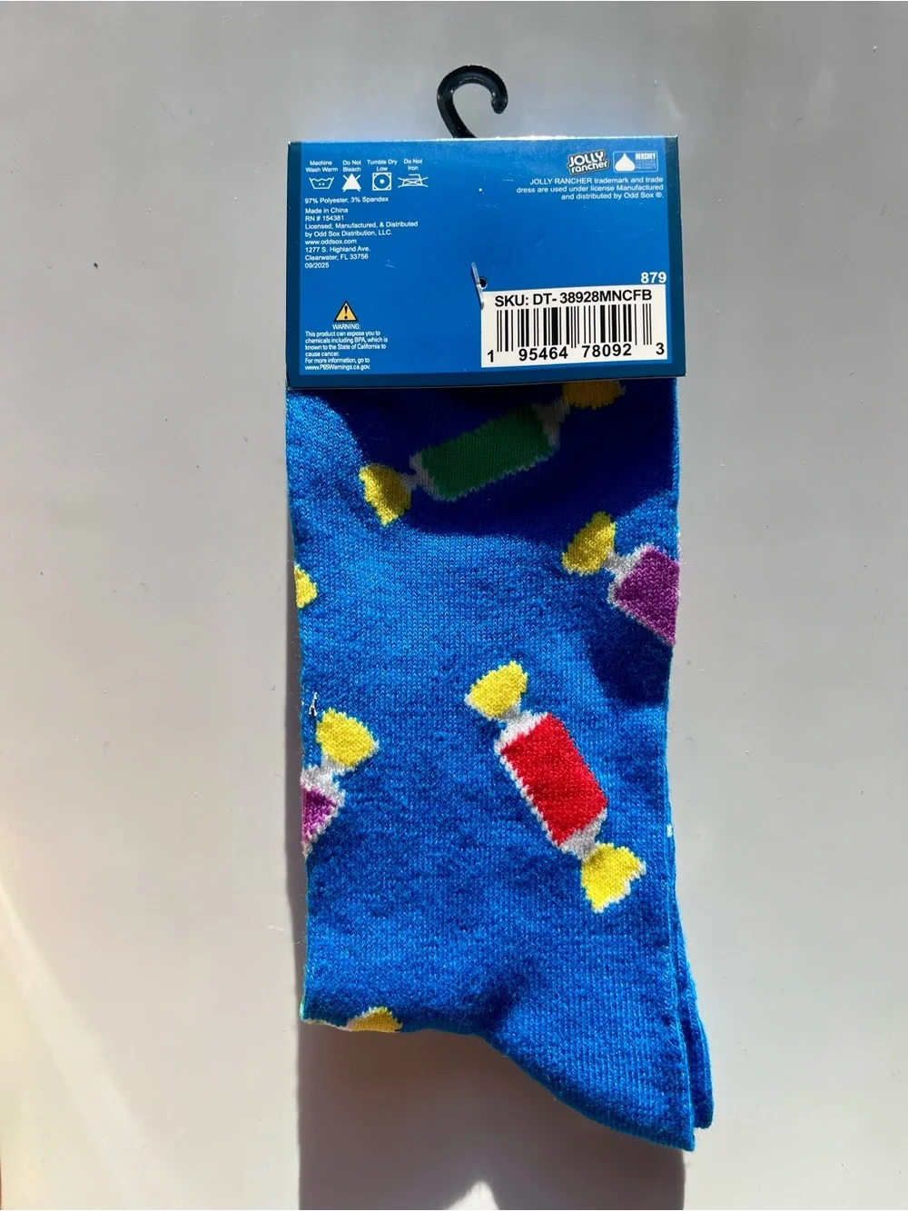 Jolly Rancher Candy Unisex Blue Funny Novelty Crew Socks